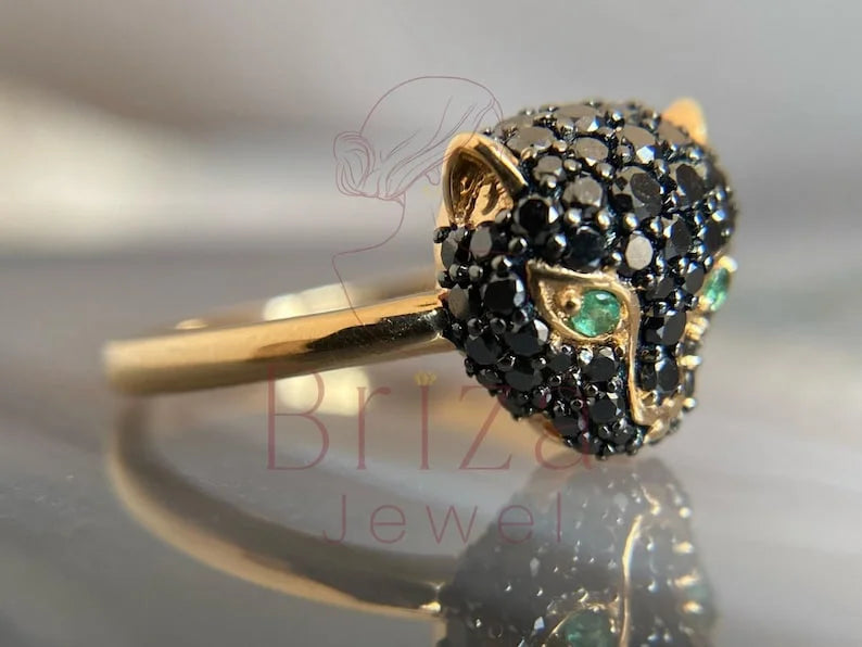 Black Diamond Ring - Gold | Briza Jewel