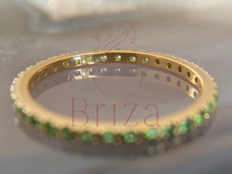 Moissanite Baguette Ring - Rose Gold Eternity | Briza Jewel