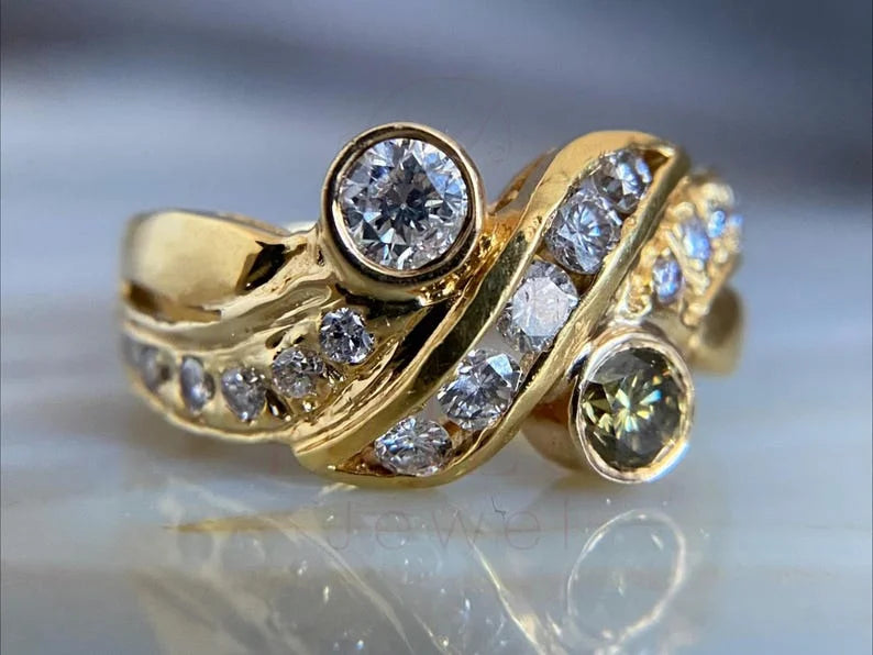 Diamond Swirl Ring - 18K Gold | Briza Jewel