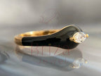 Black Marquise Ring - Gold Moissanite | Briza Jewel