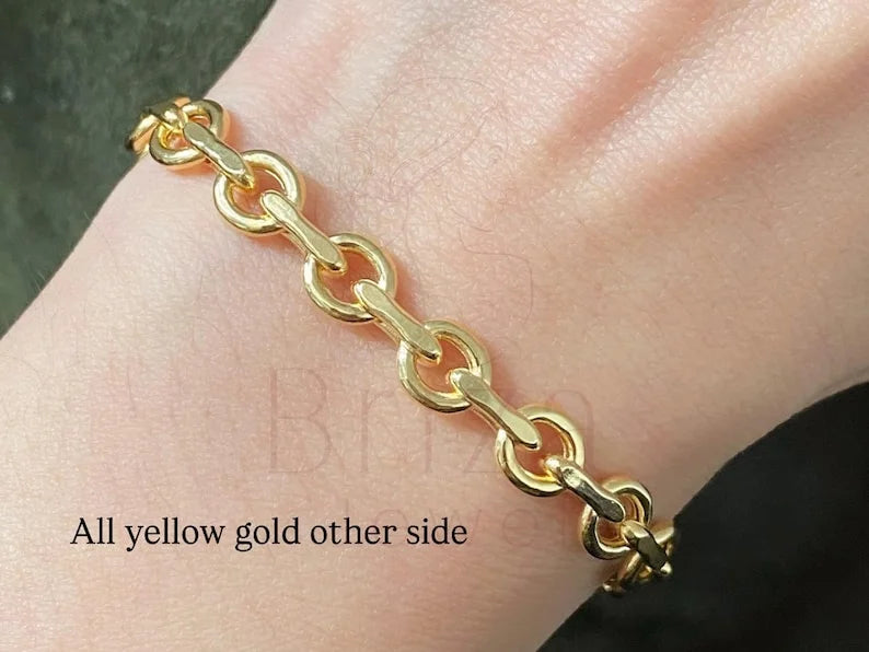 Gold Link Chain Bracelet - Oval Minimalist | Briza Jewel