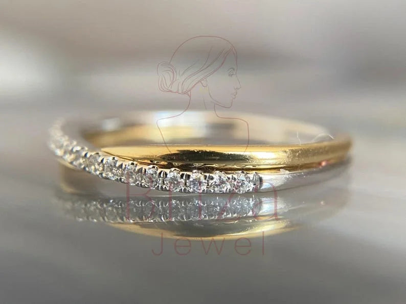 Two Tone Engagement Ring - Diamond | Briza Jewel