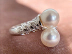 Pearl Silver Ring with Double Pearl Elegant Style | Briza Jewel