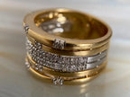 Multi Row Diamond Band - 18K Gold Ring | Briza Jewel
