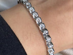 Round Diamond Tennis Bracelet - 18K White Gold | Briza Jewel