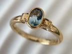 Oval Aquamarine Ring - Yellow Gold Bezel | Briza Jewel