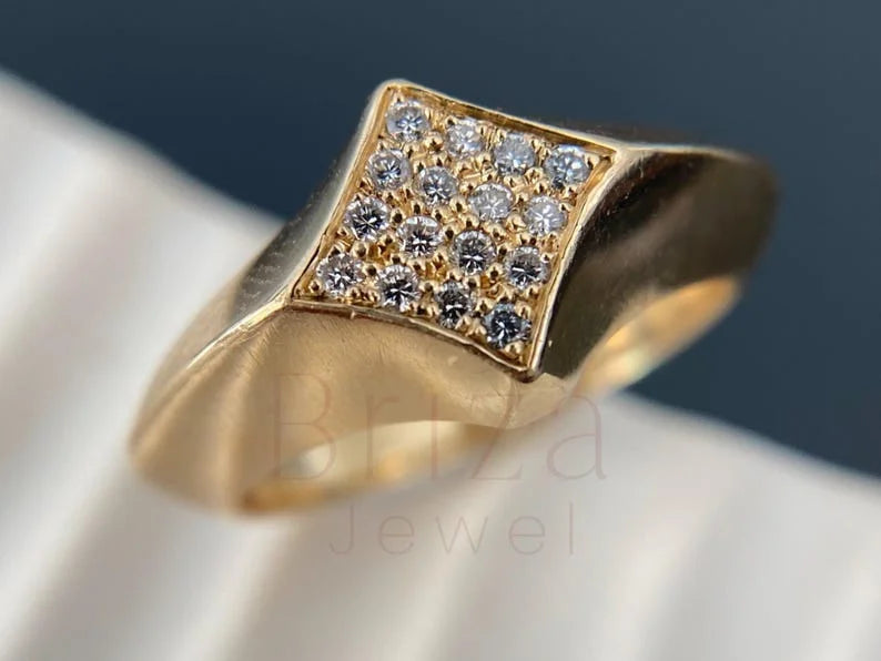Vintage Inspired Diamond Ring - Yellow Gold | Briza Jewel