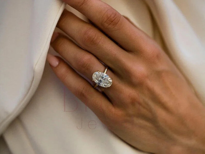 Lab Grown Oval Engagement Ring - Gold Diamond Solitaire | Briza Jewel