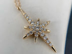 Diamond Star Pendant - Yellow Gold Necklace | Briza Jewel