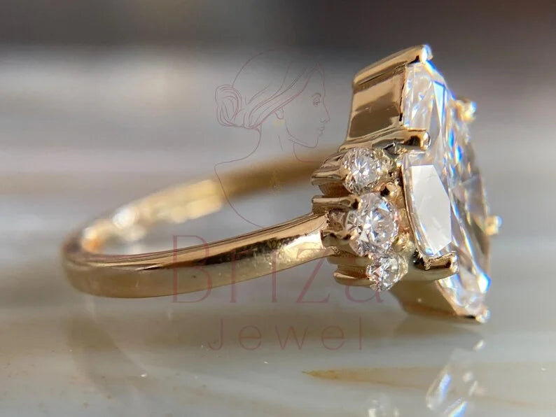Floral Diamond Ring - Round Cluster | Briza Jewel