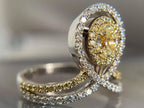 Lab Grown Diamond Ring - Gold Halo | Briza Jewel