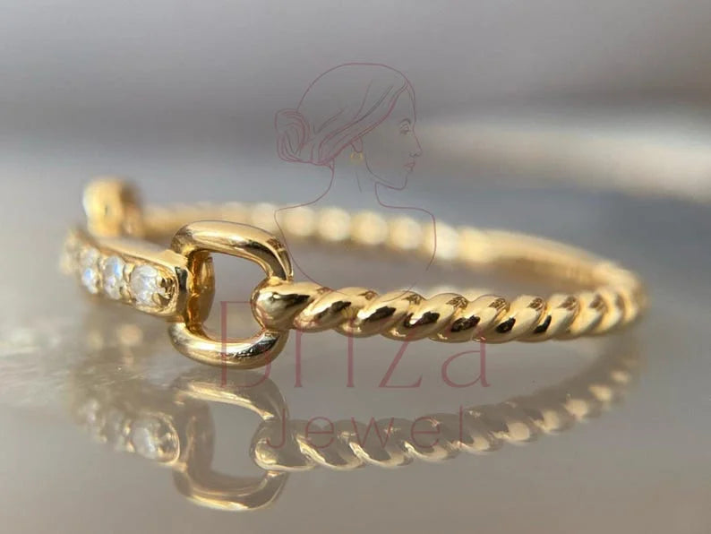 Bold Statement Ring - Gold Diamond | Briza Jewel