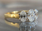 Three Stone Oval Engagement Ring - Gold | Briza Jewel