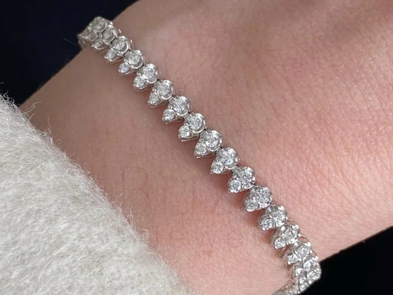Round Diamond Tennis Bracelet - White Gold | Briza Jewel