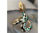 Ring Snake Gold with Enamel Serpent Adjustable | Briza Jewel