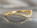 Chevron Diamond Wedding Band - Lab Grown Gold Ring | Briza Jewel