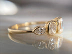 Emerald Cut Bezel Engagement Ring - 18K Yellow Gold Diamond | Briza Jewel