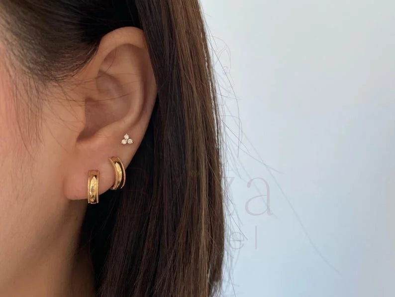 Gold Hoop Earrings - Minimal | Briza Jewel