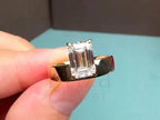 Lab Grown Engagement Ring - Emerald Cut Emerald Solitaire | Briza Jewel