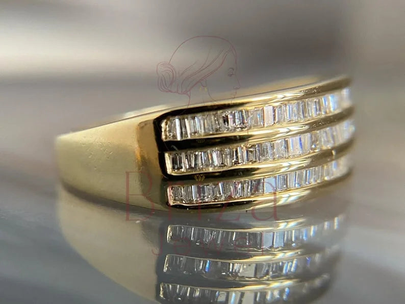 Baguette Engagement Ring - Lab Grown 14K Gold Diamond | Briza Jewel