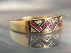 Wedding Band Chevron - Lab Grown Gold Diamond Vintage Ring | Briza Jewel