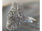 Art Deco Shield Ring - Diamond Vintage | Briza Jewel