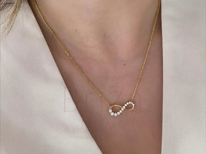 Infinity Diamond Necklace - Gold Minimal | Briza Jewel