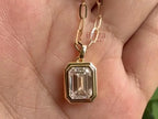 Emerald Cut Diamond Pendant | Briza Jewel