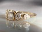 Emerald Cut Bezel Engagement Ring - 18K Yellow Gold Diamond | Briza Jewel