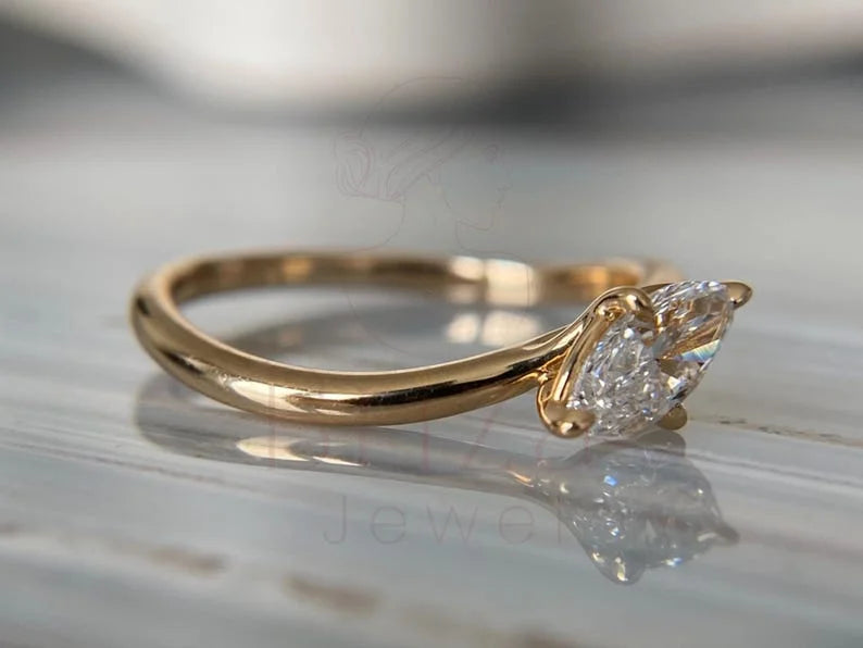 Marquise Diamond Solitaire Ring | Briza Jewel