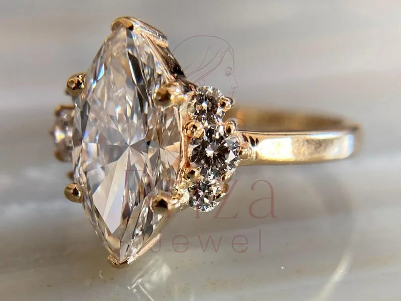 Floral Diamond Ring - Round Cluster | Briza Jewel