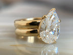 Pear Shaped Solitaire Engagement Ring - 18K Yellow Gold | Briza Jewel