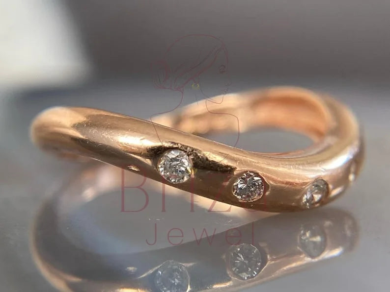 Wave Diamond Ring - Rose Gold | Briza Jewel