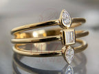 Geometric Wedding Band - Lab Grown Baguette Diamond Ring | Briza Jewel