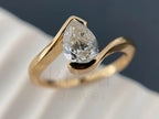 Pear Cut Diamond Ring – Modern Gold Engagement Bridal Ring | Briza Jewel
