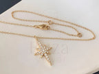 Diamond Star Pendant - Yellow Gold Necklace | Briza Jewel