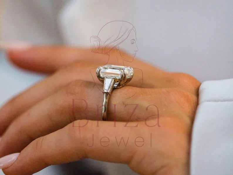 Emerald Cut Diamond Band - Lab Grown Ring | Briza Jewel