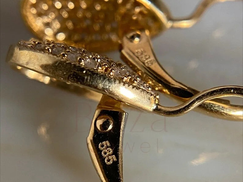 Teardrop Diamond Earrings - Gold Pave | Briza Jewel