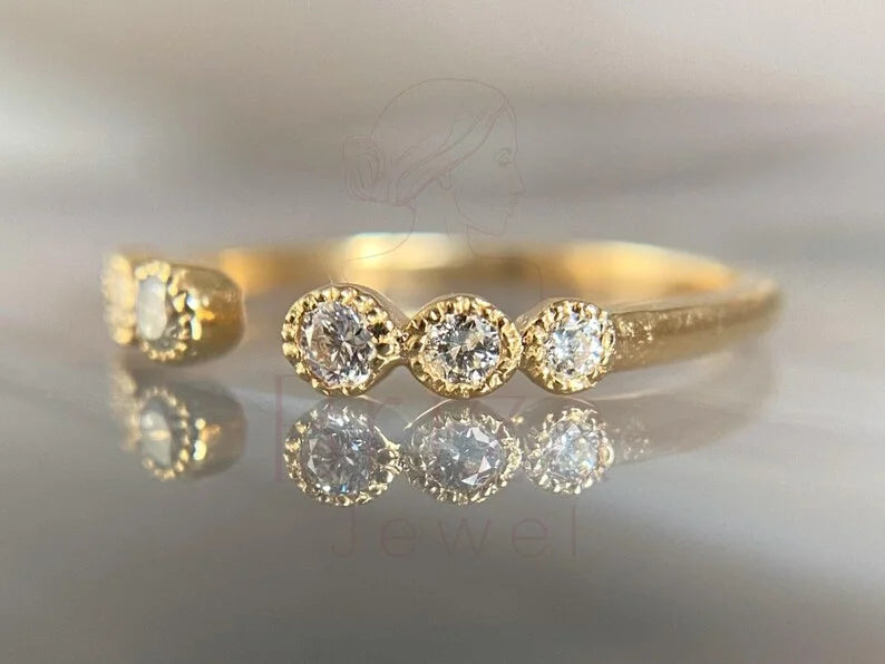 Bezel Set Diamond Ring - Gold Minimalist | Briza Jewel