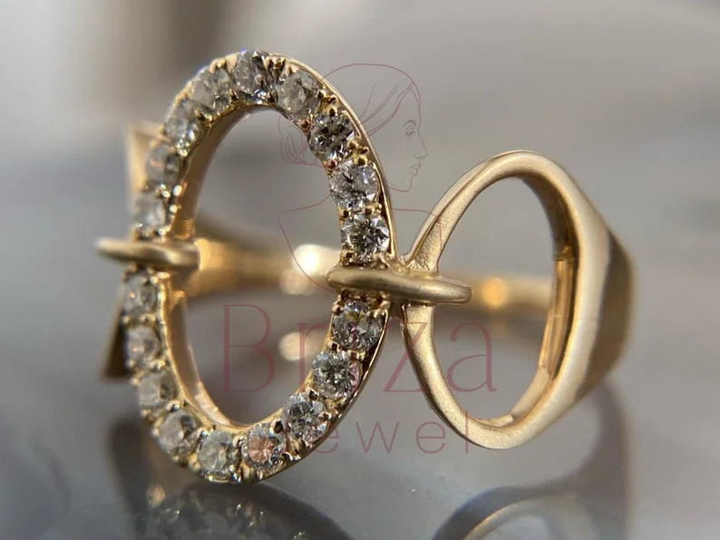 Open Oval Ring - Lab Grown Gold Diamond | Briza Jewel