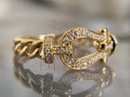 Yellow gold engagement band - Lab Grown 14k Gold Diamond Pave Ring | Briza Jewel