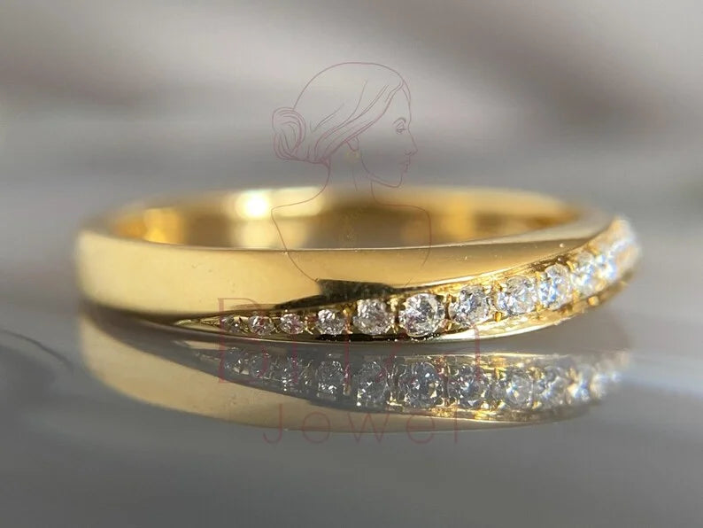 Pave Diamond Ring | Dainty Stackable Promise Ring | Briza Jewel