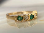Emerald Diamond Band - Gold Vintage Ring | Briza Jewel