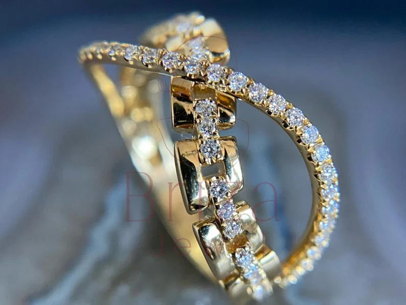 Infinity Diamond Ring - 14K Gold Pave | Briza Jewel