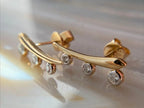 Lab Grown Diamond Earrings - Modern Curved Design | Briza Jewel