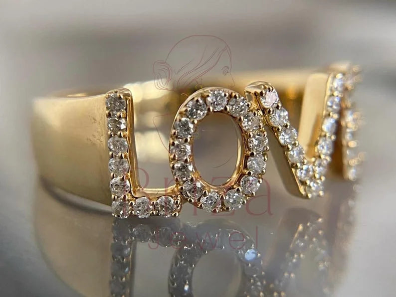 Love Diamond Ring - 14K Gold | Briza Jewel