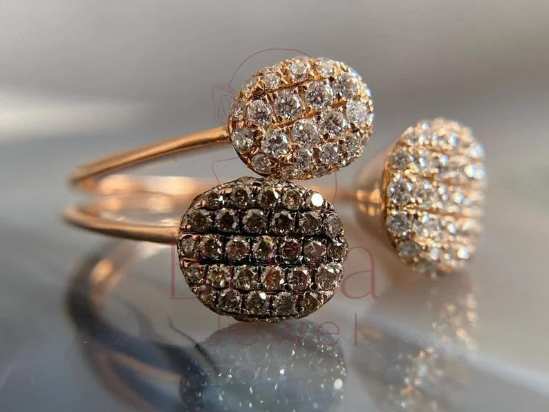 Champagne Diamond Ring - Rose Gold | Briza Jewel