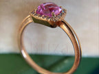 Cushion Cut Topaz Ring - Rose Gold Diamond Halo | Briza Jewel
