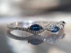 Blue Sapphire Marquise Ring - Lab Grown White Gold Diamond | Briza Jewel