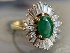 Vintage Oval Ring - Yellow Gold Diamond | Briza Jewel